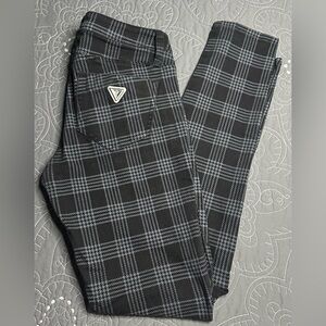 Women’s Black Plaid Stretch Jeans